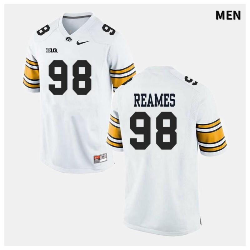Men's Iowa Hawkeyes NCAA #98 Chris Reames White Authentic Nike Alumni Stitched College Football Jersey YE34M43JS